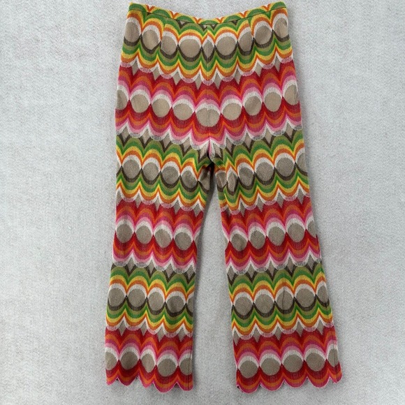 Trina Turk 70s Flare Woven Hippie Hipster Bell Bottom Pants Womens 6 Festival - Picture 1 of 13